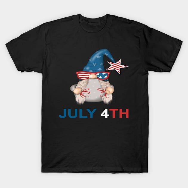 July 4Th Gnome Usa T-Shirt by karascom